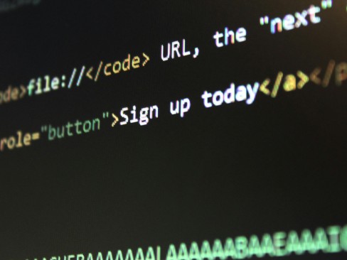 HTML code displaying sign up today