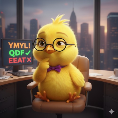 Chick thinking about how to approach content