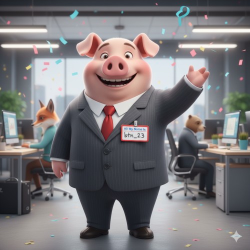 Pig with btn_23 for name